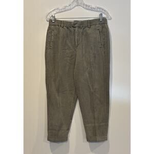 J‎ Crew Olive Green Linen Blend Jogger Pants Womens Size 2 (686)